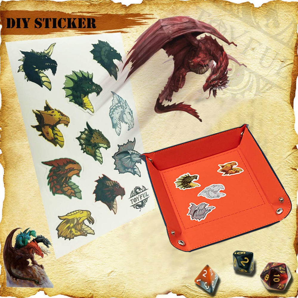 TOYFUL polyhedral dice close-up shows vibrant colors and clear engravings