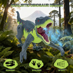 ToyFuntasy dino back touch sensor responds to touch for interactive control.