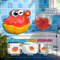Toyjolka bath toy includes three adhesive hooks for secure wall mounting.