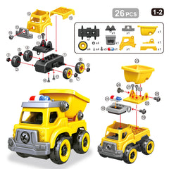 Toyk 4-in-1 take apart excavator supporting fine motor skills