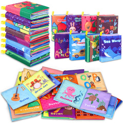 Toyk Baby Bath Books soft fabric 8-pack ideal for safe bath time and early exploration.