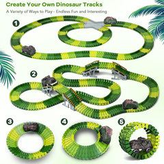 Toyk two dinosaur cars ready for action and cooperative play