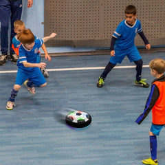 Toyk LED hover soccer ball showing easy battery access for quick setup