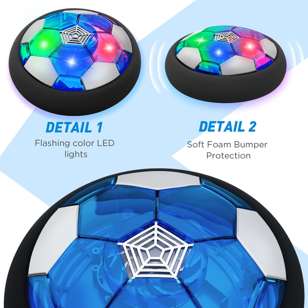 Toyk LED hover soccer ball with colorful lights boosts nighttime play and visibility.