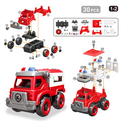 Toyk rescue-truck construction invites problem-solving and imaginative play.
