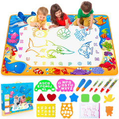 Toyk Water Doodle Mat large view offers expansive, mess-free drawing space for kids.