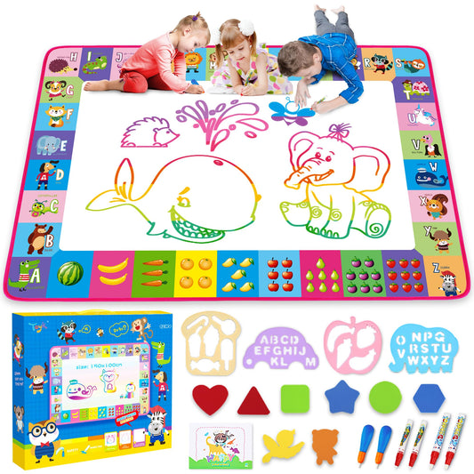 Toyk Water Doodle Mat pink cover showing a mess-free art surface