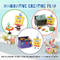 Toyland Teeny Krusty Krab condiment bottles add toppings to pretend meals.