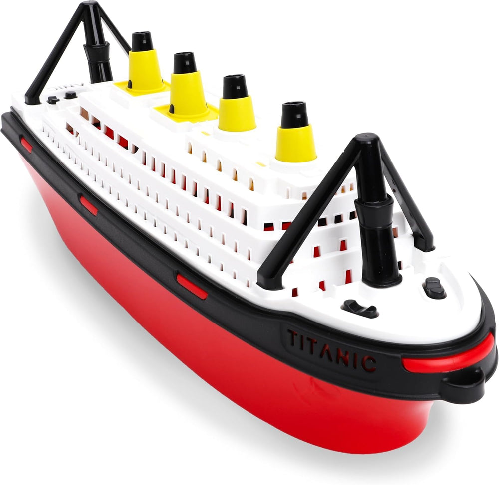 Toyland Titanic boat floating on water for easy pool or tub adventures.