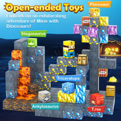 Toylogy Magnet World compatibility expands dinosaur builds with Mine blocks