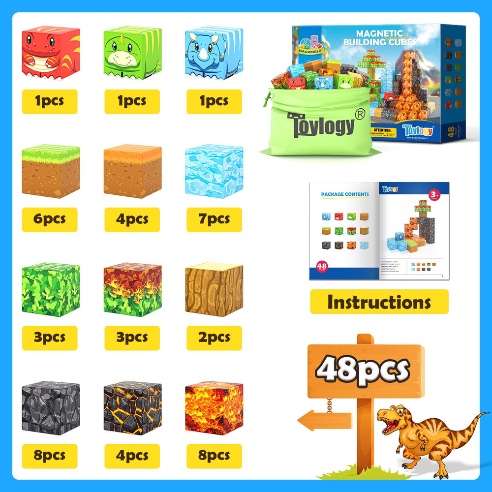 Toylogy Magnetic Blocks featuring an ice world for sensory exploration