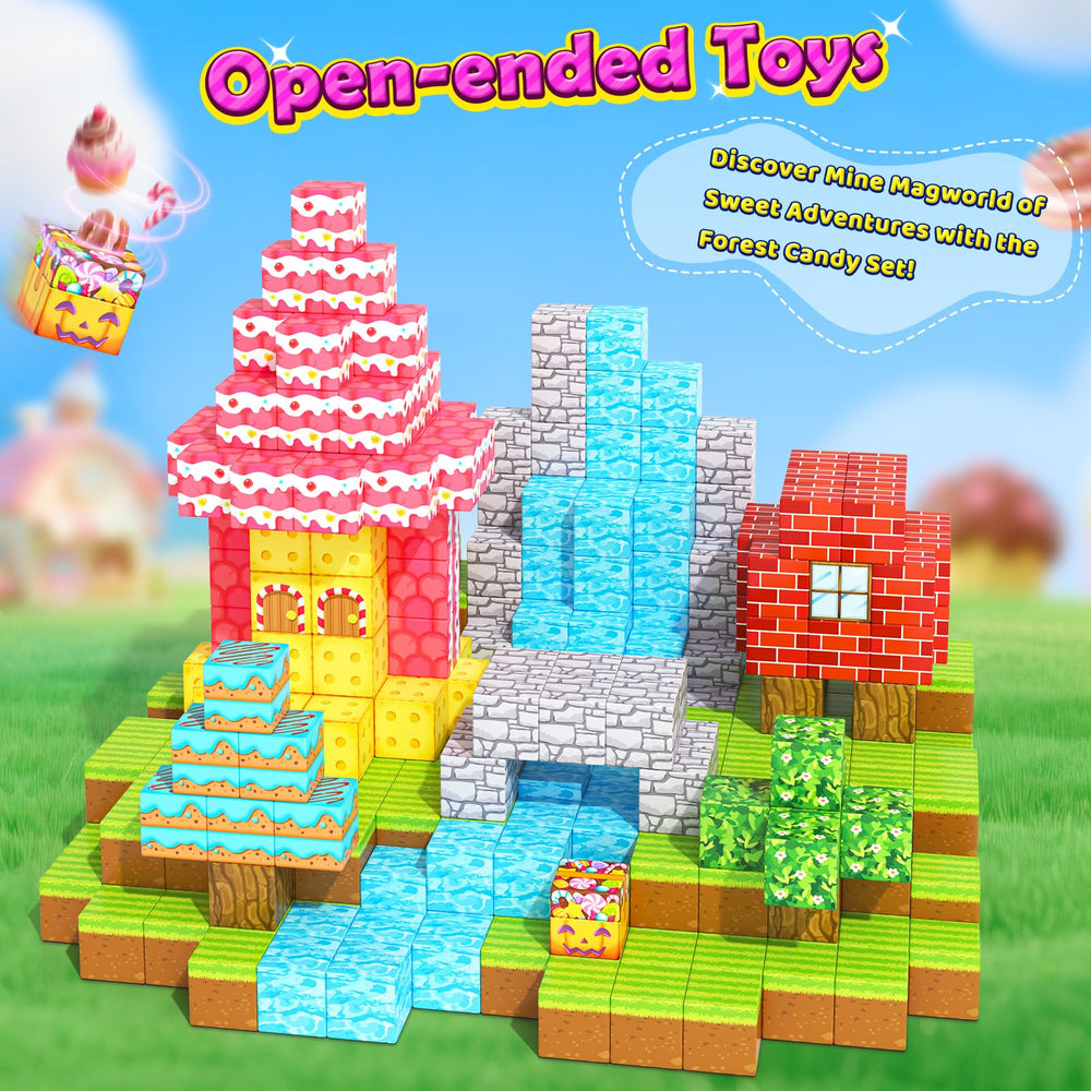 Toylogy magnetic blocks forest cabin encourages creative storytelling and collaborative play