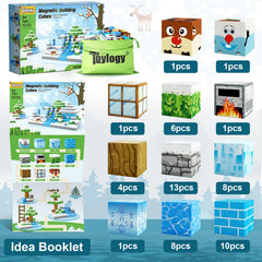 Toylogy Magnetic Blocks Safe Materials image emphasizes kid-safe, durable construction.