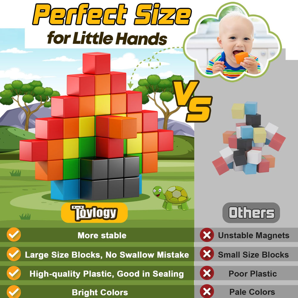 Toylogy sealed magnets stay in place for durable use.