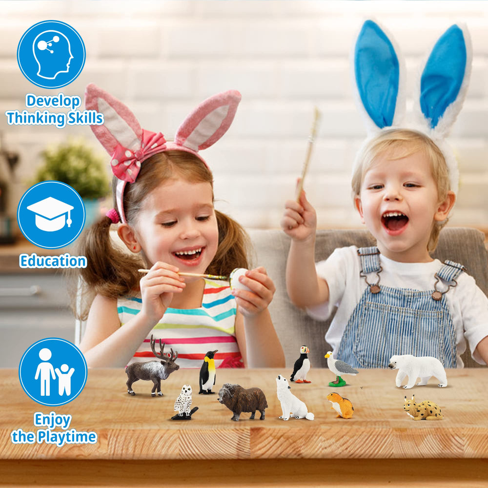 Toymany arctic hare figurine – compact size supports tabletop storytelling and cake toppers.
