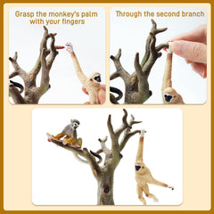 Toymany olive baboon figure complements educational animal dioramas.