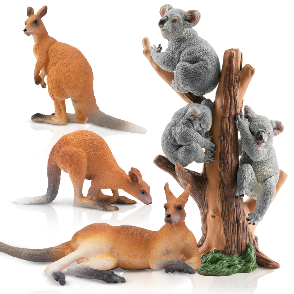 Toymany koala figurine close-up highlighting hand-painted detail for educational play.