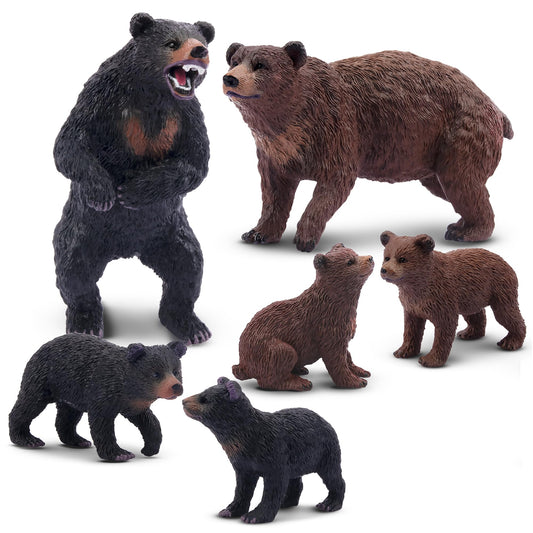 Toymany bear figurines family set for imaginative play and learning