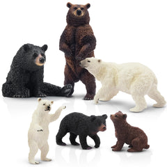 Toymany brown bear figurine with lifelike fur tones for imaginative, home play