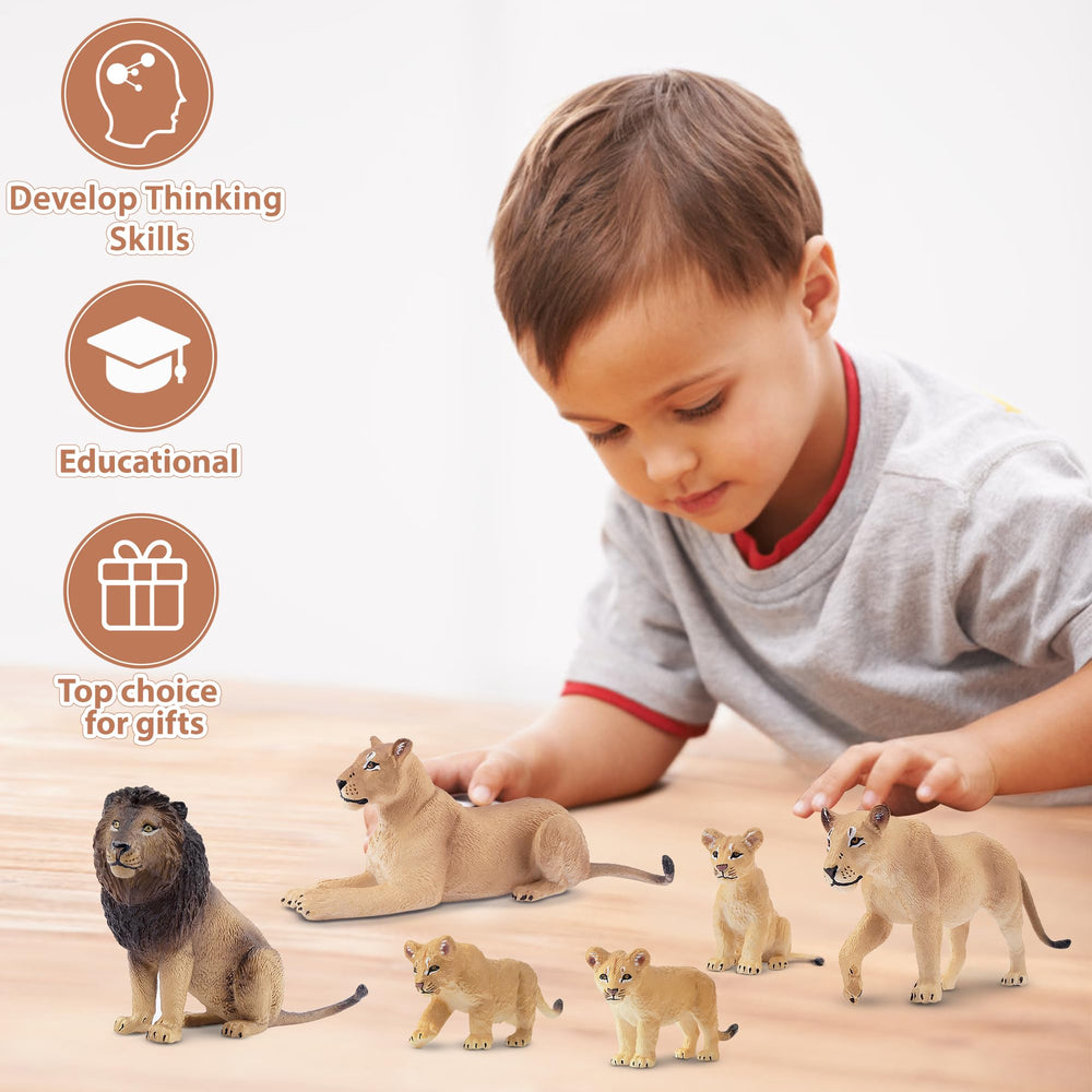 Toymany cake topper idea with lions for themed celebration.