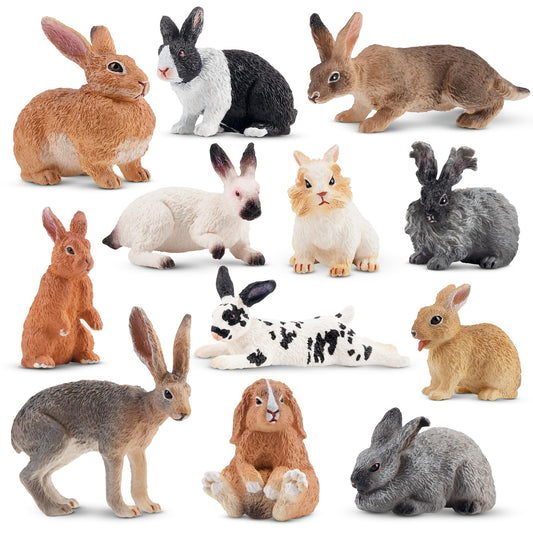 Toymany Easter bunny figure set for desk decor and imaginative play.