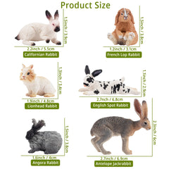 Toymany Easter bunny figure set highlights diverse breeds for learning.