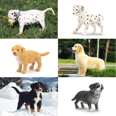 Toymany hand-painted dog figures offer realistic textures and charm.