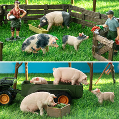 Toymany piglets and pigs figurines with detailed textures perfect for imaginative farming play