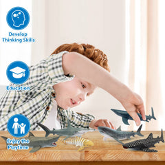 Toymany shark figurines children's decor and desk buddies for room decoration.