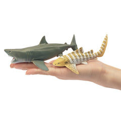 Toymany shark figurines educational playset for imaginative learning.