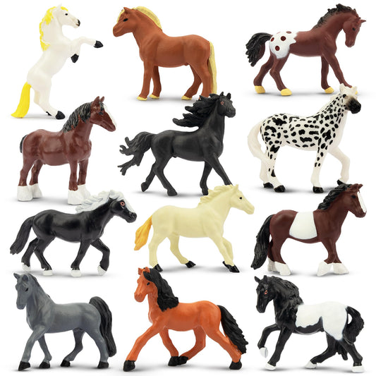 Toymany tiny horse figurine close-up for cupcake toppers and imaginative play