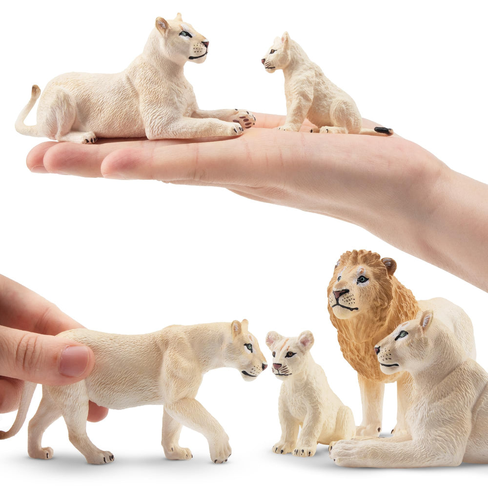 Toymany white lion cubs group inviting playful exploration for imaginative scenes