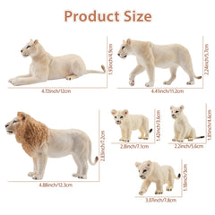 Toymany white lioness figures side view with handcrafted details for storytelling and decor