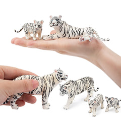 Toymany white tiger figurine with realistic features for educational play