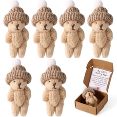 TOYMIS six mini plush bears in gift boxes, soft and huggable for gifting.