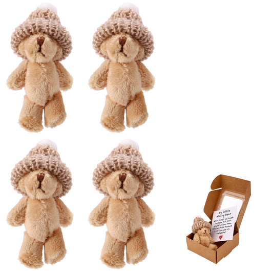 TOYMIS four mini plush bears pack, ideal for gifting