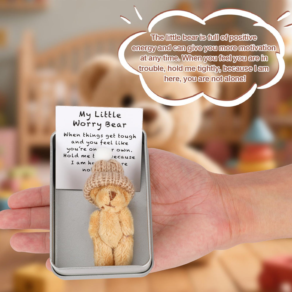 TOYMIS plush bear decorating desk, bedroom, or car.