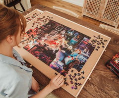 Toynk Horror Night Watch Party assembly process highlighting the interlocking pieces.