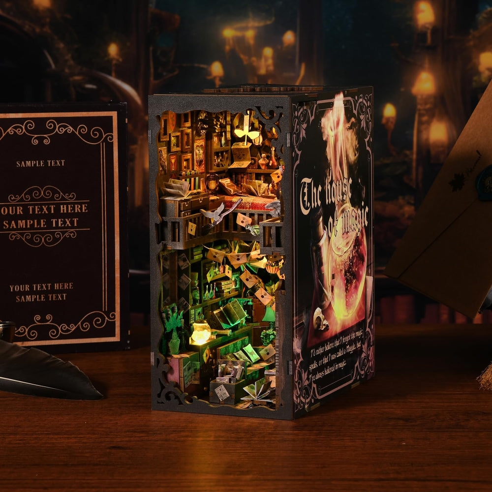 TOYQI Book Nook Kit complete-display offers a cozy desk focal point.