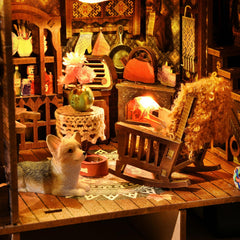 TOYQI Book Nook Kit interior detail with hearth and animals for creative relaxation