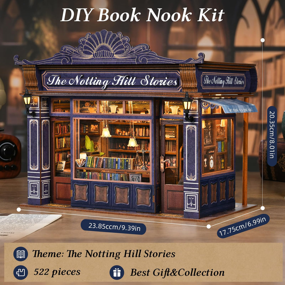 TOYQI Book Nook Kit roof shaped like a book adds unique charm.