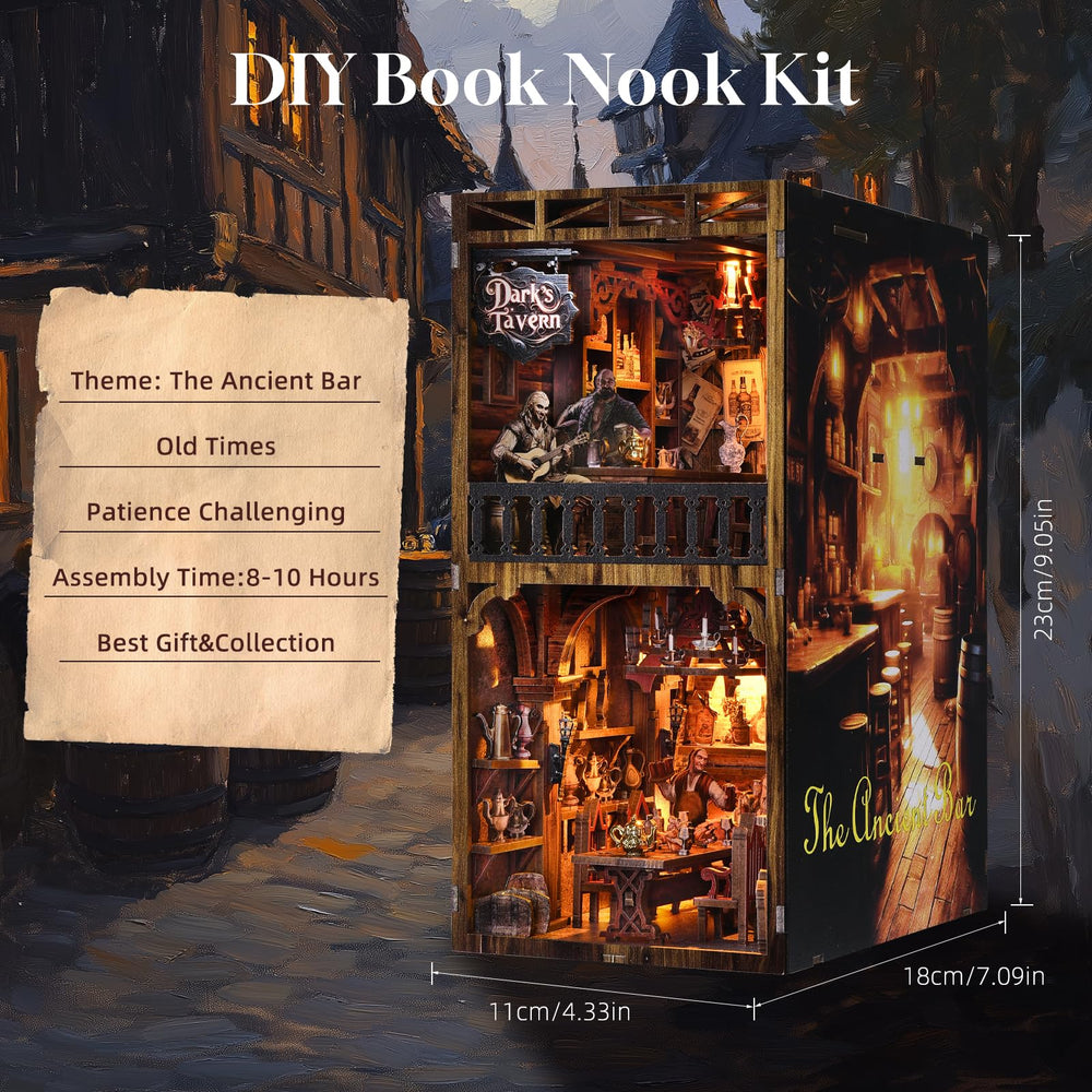 TOYQI Book Nook Kit wooden puzzle construction for a durable miniature piece