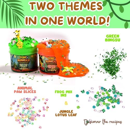 ToysButty FINOCLAY 2 green neon slime for safari-themed crafts