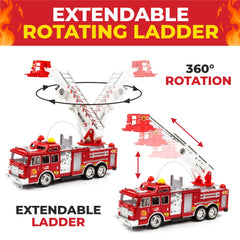 Toysery Fire Truck siren sounds add authentic excitement to role-play.