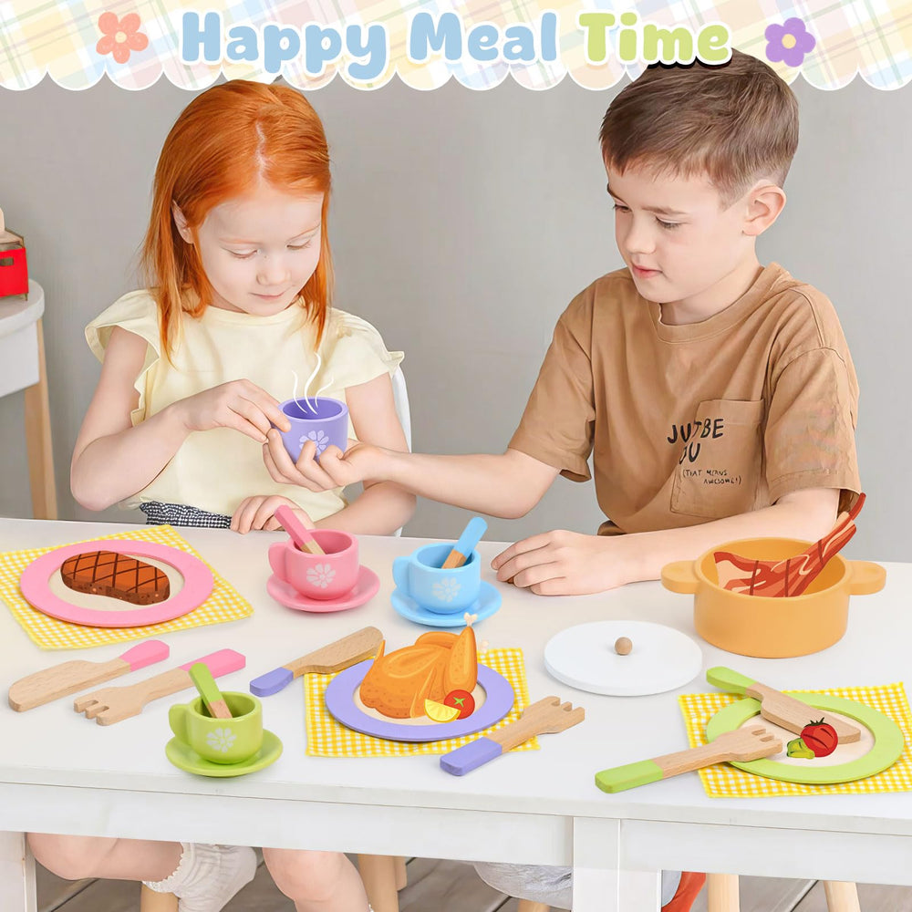 Toyssa spice jars and small cookware for pretend flavor creation.