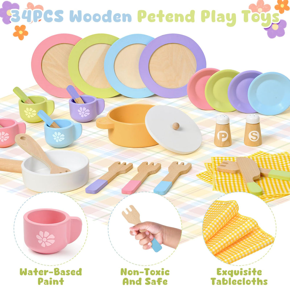 Toyssa wooden spoons and utensils for little chefs' creative play.
