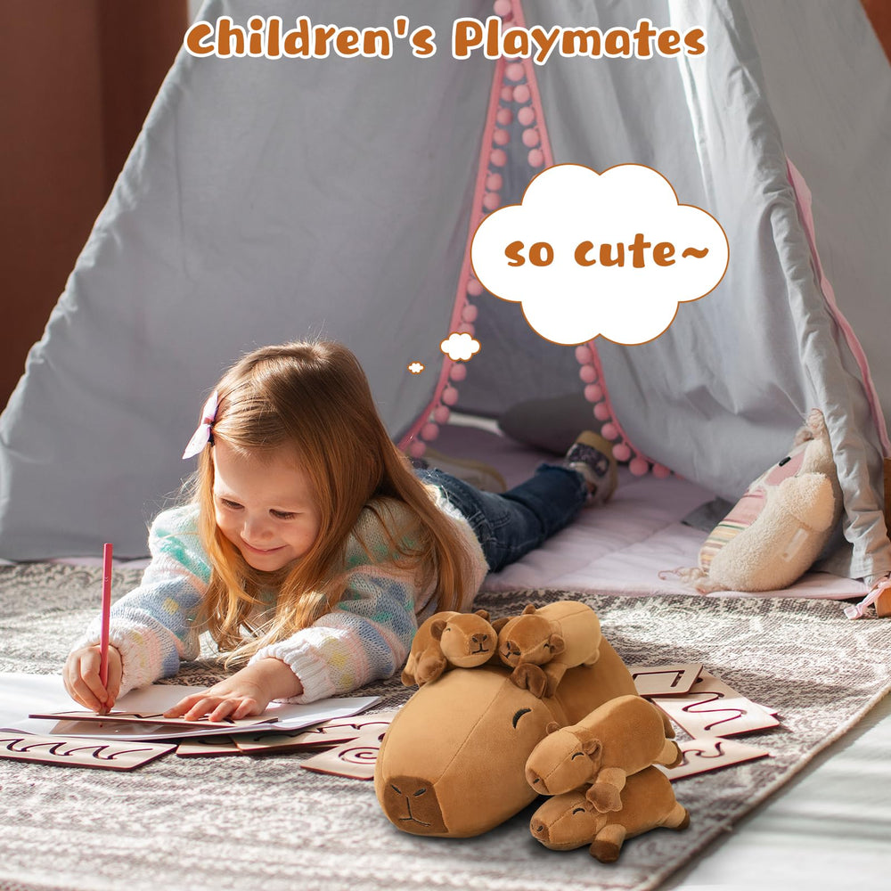 TOYSYM Capybara plush ideal as a hugging pillow.