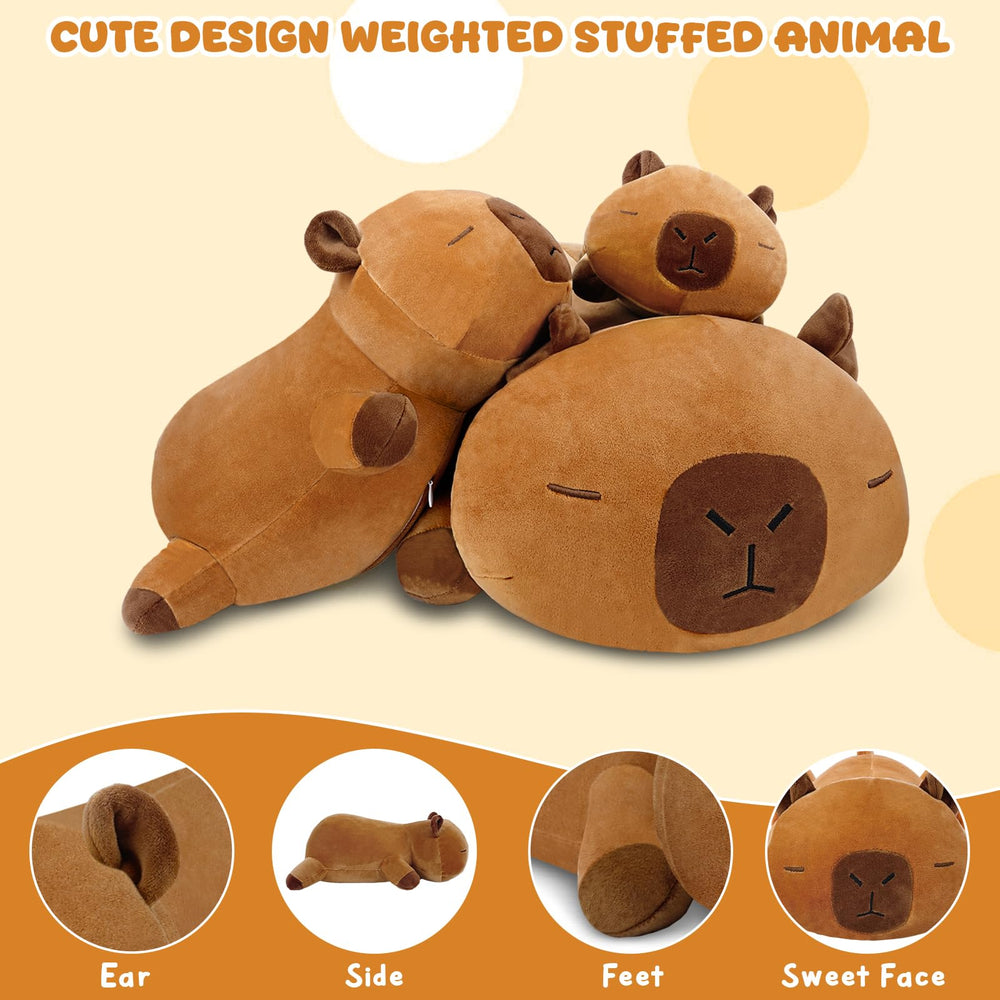 TOYSYM capybara weighted plush close-up beads highlight tactile interior