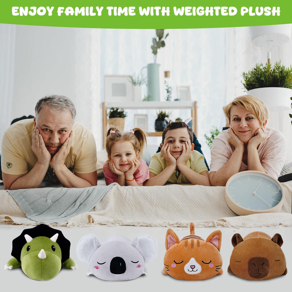 TOYSYM Triceratops weighted plush travel-ready for car rides