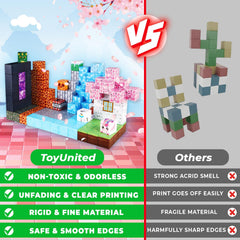 ToyUnited blocks show 14 patterns to inspire learning and play.